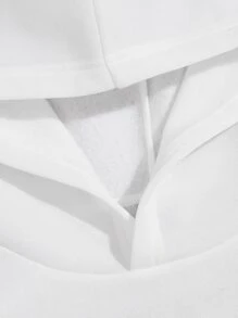 Manfinity VCAY Loose Fit Men Slogan & Cartoon Graphic Hoodie - White - View 4