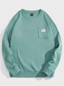 Manfinity VCAY Men Patch Detail Sweatshirt - Mint Green - View 1