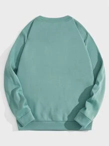 Manfinity VCAY Men Patch Detail Sweatshirt - Mint Green - View 2