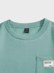 Manfinity VCAY Men Patch Detail Sweatshirt - Mint Green - View 3