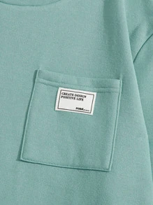 Manfinity VCAY Men Patch Detail Sweatshirt - Mint Green - View 4
