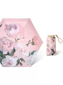 1 chiếc ô họa tiết hoa, ô mini hình trái tim Valentine cho bé trai - Hồng - Xem 1