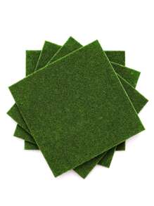 1pieza Césped artificial, verde 25X25cm PE Césped de hierba falsa para la decoración del hogar