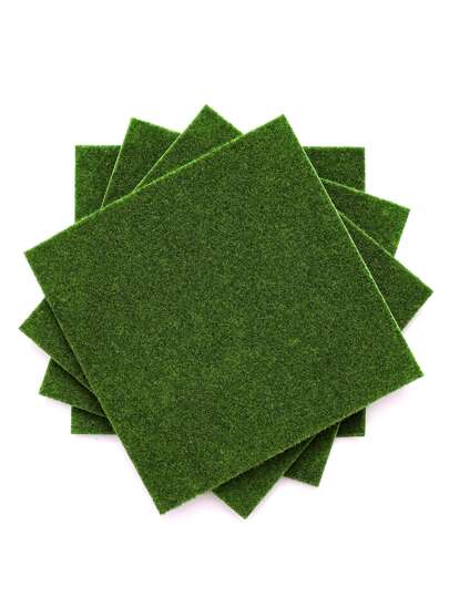 1pc Artificial Grass, Green 25X25cm PE Fake Grass Turf For Home Decor