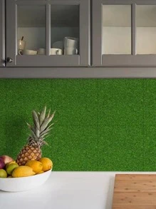 1pieza Césped artificial, verde 25X25cm PE Césped de hierba falsa para la decoración del hogar