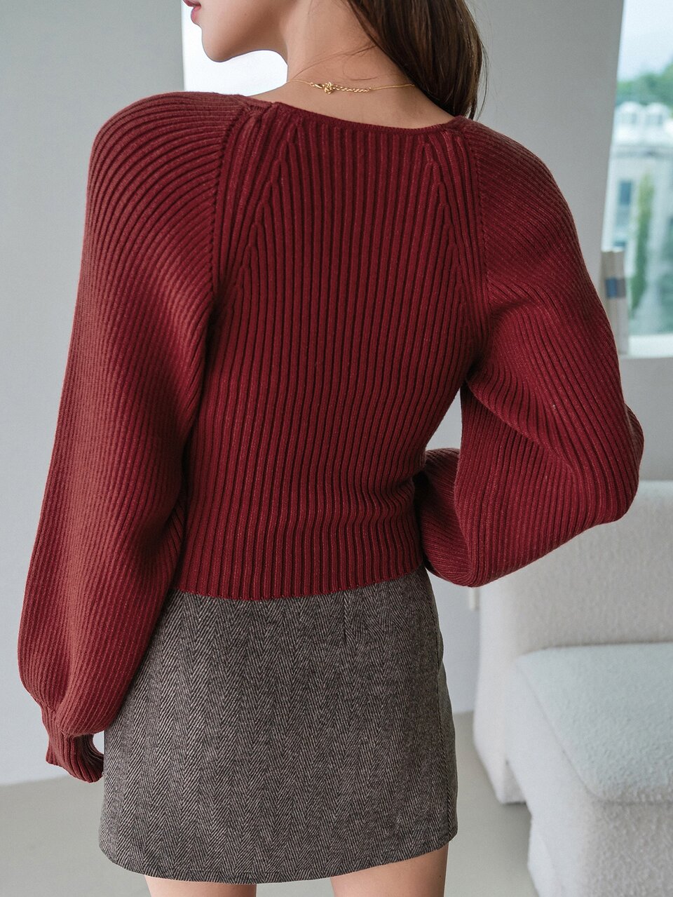 Women's Solid Color Sweetheart Collar Long Sleeve Casual Minimalist Sweater, Daily Wear,Fall Women Clothes