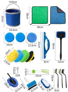 Set de herramientas de lavado de autos de 20 piezas, limpiador de autos - Multicolor - Ver 3