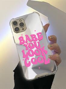 Y2k Letter Graphic Mirror Phone Case Compatible With IPhone 11,IPhone 13,IPhone 14 Pro Max - Multicolor - View 1