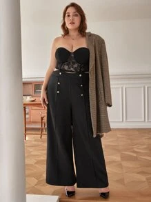 SHEIN Frenchy Plus Lace Tube Top - Black - View 8