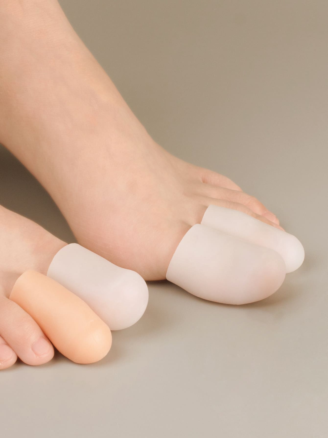 6 piezas Protector de silicona para los dedos del pie - Blanco - Ver 1