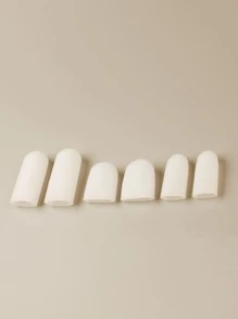 6 piezas Protector de silicona para los dedos del pie - Blanco - Ver 2