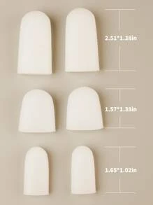 6 piezas Protector de silicona para los dedos del pie - Blanco - Ver 3