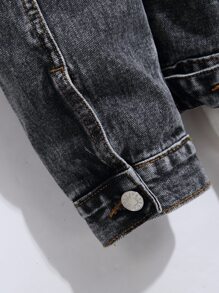 Manfinity EMRG Men Two Tone Ripped Flap Pocket Denim Jacket Without Hoodie - Multicolor - View 7