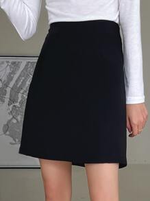 DAZY High Waist Solid A-Line Skirt Fall Skirts