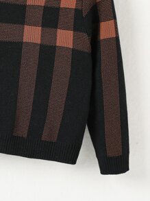 Toddler Boys Plaid Pattern Jumper - Black - View 3
