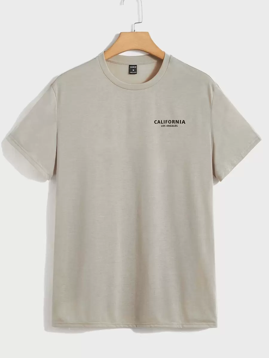 Manfinity NXTstreet Men Letter Graphic Tee - Khaki - View 1