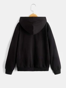 SHEIN 男孩卡通和字母圖案連帽衫