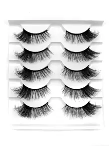 5對貓眼全條假睫毛 - 黑色 - 查看 1