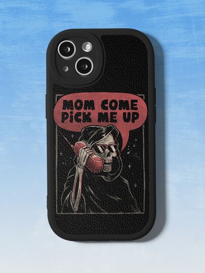 Eduely Coque de téléphone portable à motif squelette et lettres