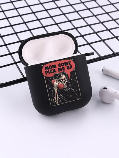 Eduely Funda de auriculares estampado de esqueleto