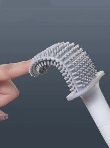 1pc- Soft Rubber Detachable Handle Hook Type Toilet Brush For Efficient Cleaning, Non-Blind Spot Design - Multicolor - View 3