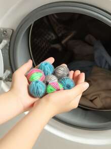 4pcs Random Color Anti-tangle Polyamide Laundry Ball,Creative Colorblock Reusable Laundry Dryer Ball - Multicolor - View 1