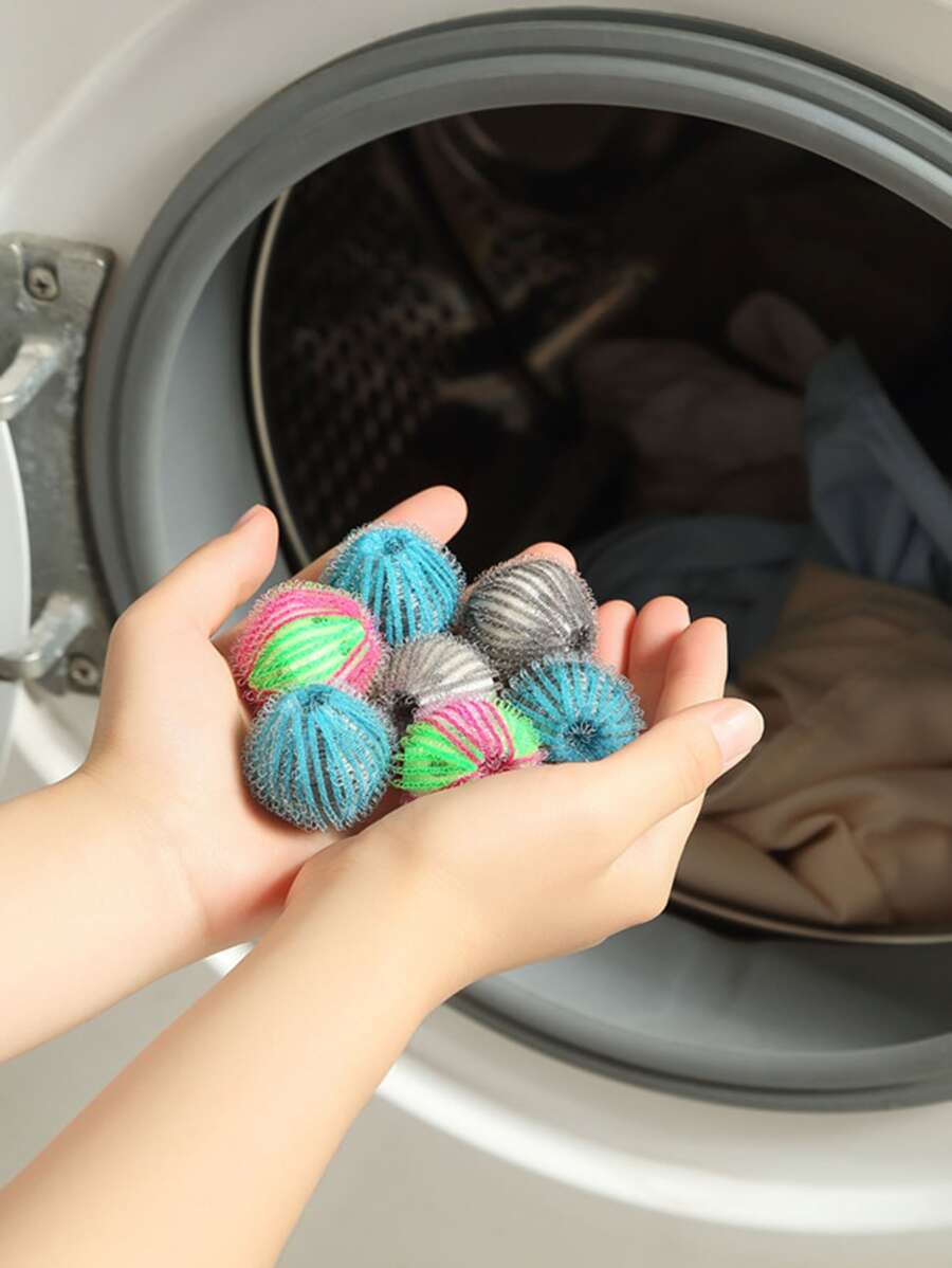 4pcs Random Color Anti-tangle Polyamide Laundry Ball,Creative Colorblock Reusable Laundry Dryer Ball - Multicolor - View 1
