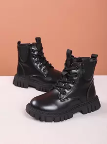 Boys Zip Side Lace-Up Front Chelsea Children's Boots