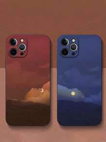 2入組裝情侶風景圖案手機殼相容於 iPhone15/15Plus/15Pro/15Promax - 彩色 - 查看 2