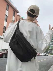 Lightweight,Business Casual Large Capacity Knot Decor Fanny Pack For Teen Girls Women College Students,Rookies & White-Collar Workers Perfect For Office,College,Work ,Business,Commute,Outdoors, Travel, Outings, Preppy Bum Bag For The First Day Of School, Japanese Bag - Black - View 2