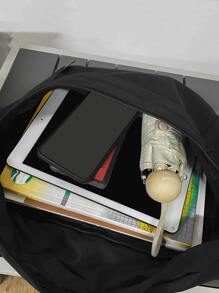 Lightweight,Business Casual Large Capacity Knot Decor Fanny Pack For Teen Girls Women College Students,Rookies & White-Collar Workers Perfect For Office,College,Work ,Business,Commute,Outdoors, Travel, Outings, Preppy Bum Bag For The First Day Of School, Japanese Bag - Black - View 7