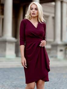 MIUSOL Đầm Xù Trọn gói màu trơn Thanh lịch - Màu Tím - Xem 6