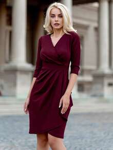 MIUSOL Đầm Xù Trọn gói màu trơn Thanh lịch - Màu Tím - Xem 8