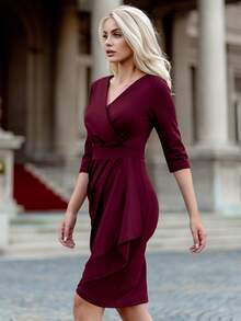 MIUSOL Đầm Xù Trọn gói màu trơn Thanh lịch - Màu Tím - Xem 9