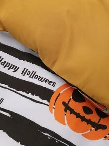Halloween Pumpkin Pattern Duvet Cover Set Without Filler - Multicolor - View 2
