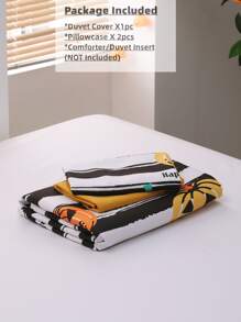 Halloween Pumpkin Pattern Duvet Cover Set Without Filler - Multicolor - View 7