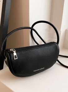 1 件迷你纯色 PU 皮革纹理女士斜挎包，可装手机和钥匙，适合装约会用品和礼物 - 黑色 - 查看 6