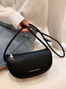 1 件迷你纯色 PU 皮革纹理女士斜挎包，可装手机和钥匙，适合装约会用品和礼物 - 黑色 - 查看 7