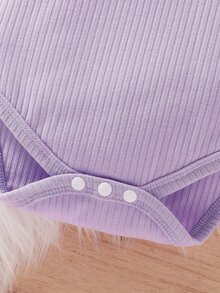 嬰兒荷葉邊連身背心和彩虹印花腰帶長褲和頭巾 - 彩色 - 查看 5