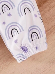 嬰兒荷葉邊連身背心和彩虹印花腰帶長褲和頭巾 - 彩色 - 查看 7