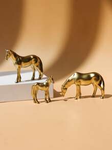 3pcs Horse Shaped Decoration Craft - Gold - View 1