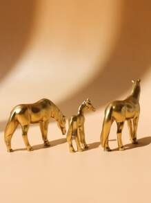 3pcs Horse Shaped Decoration Craft - Gold - View 2