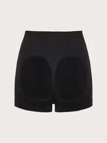 Snug Zone Women's Black Plain High Stretch Cut Out Thong Shapewear Bottoms For Casual Comfy Wear - Black - View 7