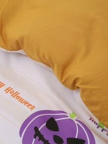 Halloween Pumpkin Pattern Duvet Cover Set Without Filler - Multicolor - View 2