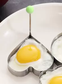 1 件心型不鏽鋼蛋戒指,適合情人節 - 銀色 - 查看 3