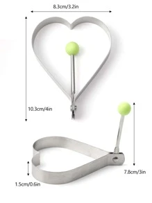 1 件心型不鏽鋼蛋戒指,適合情人節 - 銀色 - 查看 2