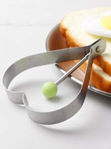 1 件心型不鏽鋼蛋戒指,適合情人節 - 銀色 - 查看 5