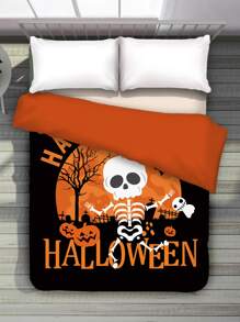 Halloween Pattern Duvet Cover Without Filler - Multicolor - View 3