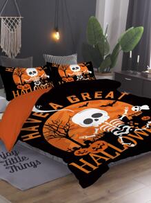 Set colcha sin relleno con patrón de Halloween - Multicolor - Ver 2