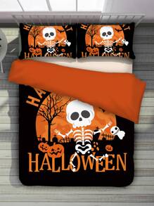 Set colcha sin relleno con patrón de Halloween - Multicolor - Ver 3